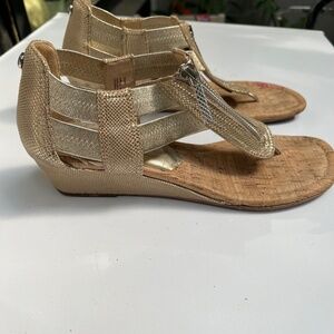 Donald J Pliner Dori Gold Cork Gladiator Sandals, 8.5